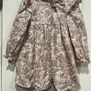 Janie & Jack size 3T floral unicorn long sleeve dress